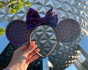 Epcot 3D printed Ears | Geodesic Sphere, Interchangeable Ears | Spaceship Earth Ears