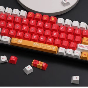EVA-02 Keycaps Set PBT Dye Sublimation XDA Profile 138Keys Mechanical Keyboard Key Caps