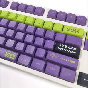 EVA-01 Keycaps Set PBT Dye Sublimation XDA Profile 138Keys Mechanical Keyboard Key Caps