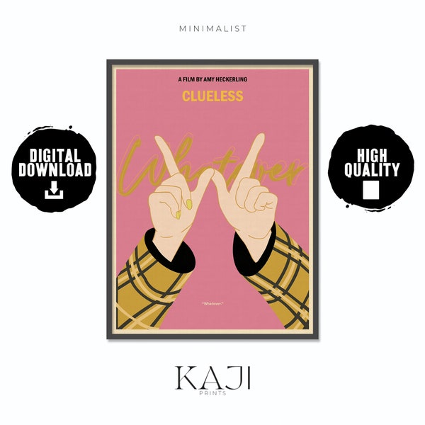 Minimalist Movie Poster - Clueless 1995 Printable Wall Art