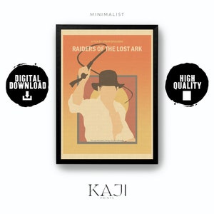 MINIMALIST Movie Poster - Raiders Of The Lost Lost Ark 1981 Printable Wall Art