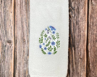 Paashanddoek, chinoiserie-ei geborduurde badhanddoek, geborduurd, geborduurde paashanddoek, chinoiserie-handdoek nr. 2