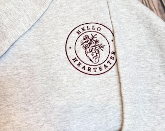 Embroidered Lightlark Sweatshirt Embroidered Hello Hearteater Sweatshirt Lightlark inspired Isla Crown, Grim, Booktok Merch Wilding sweater