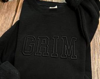 GRIM - Embroidered Lightlark Sweatshirt, Embroidered Grim Sweatshirt,Lightlark inspired,Grimshaw Nightshade,Booktok Merch,Nightshade sweater