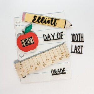 First Day Of School Sign Cute School Supplies Last Day Of School Kindergarten Sign Pencil Sign Homeschool Sign Teacher Door Sign