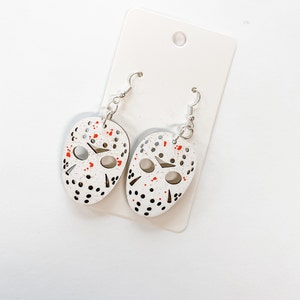 Jason Voorhees Friday the 13th Jason Mask Creepy Earrings Horror Movie Gifts Spooky Earrings Quirky Earrings Horror Earrings Weird Earrings