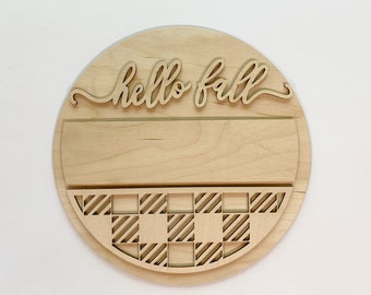 Hello Fall Door Hanger Blanks Pumpkin Door Hanger Door Hanger Blank Blank Door Hanger Seasonal Door Hanger Fall Door Sign Fall Door Swag