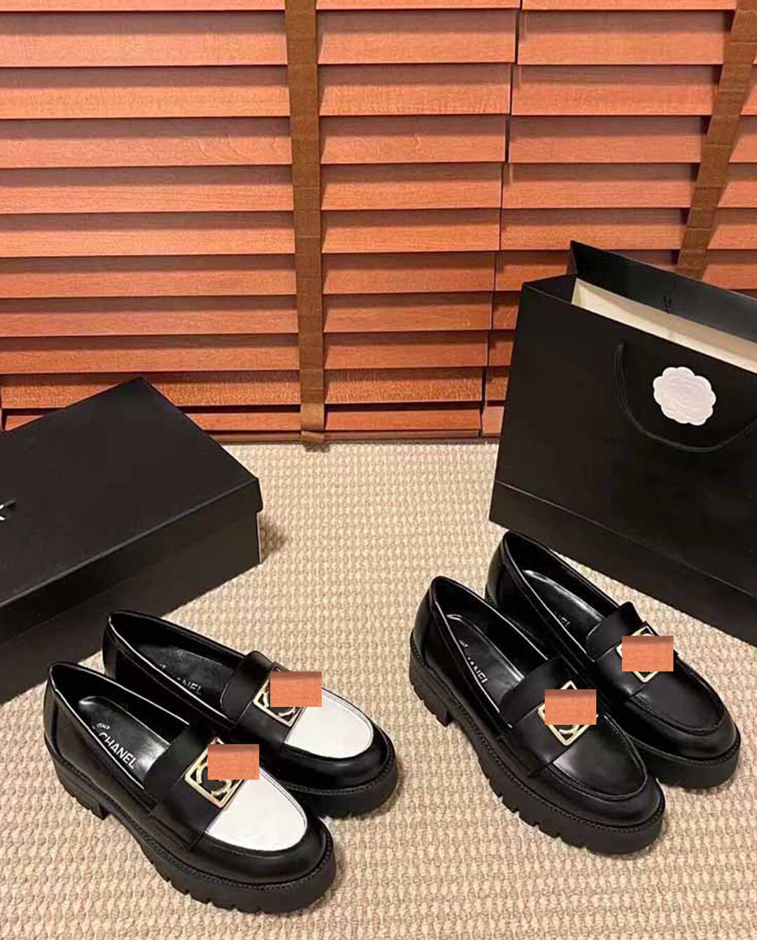 black leather flat slides