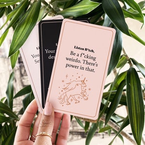 Listen Btch Affirmation Cards 50 Bold Affirmations to Remind You Who The Fck You Are The Perfect Gift For Self Care & Mental Health image 4