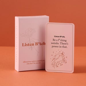 Tarjetas de Afirmaciones "Escucha, Perra" / 50 Afirmaciones Geniales para Mujeres / Regalo de Autocuidado / Perfecto para Regalos Navideños y para Rellenar Calcetines imagen 3