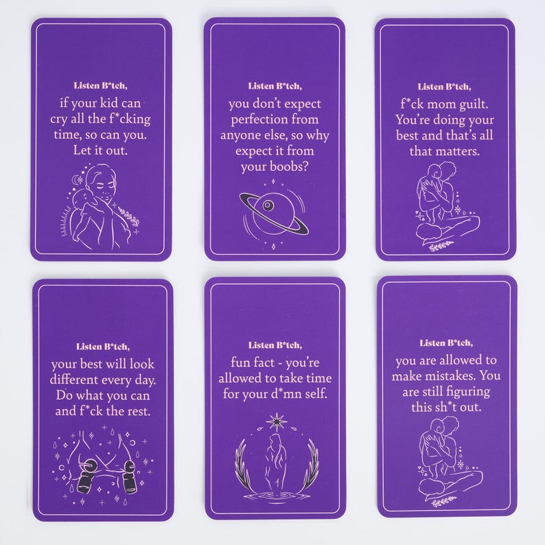 New Mom Edition | Listen Bitch Affirmations | Affirmation Cards to Conquer The Beautiful Chaos of Motherhood | A Holiday Gift for New Moms image 3