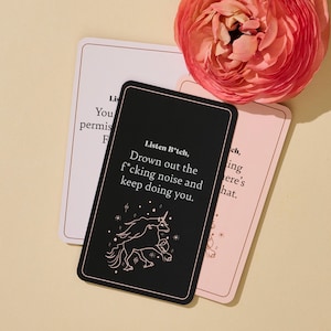 Listen Btch Affirmation Cards 50 Bold Affirmations to Remind You Who The Fck You Are The Perfect Gift For Self Care & Mental Health image 5