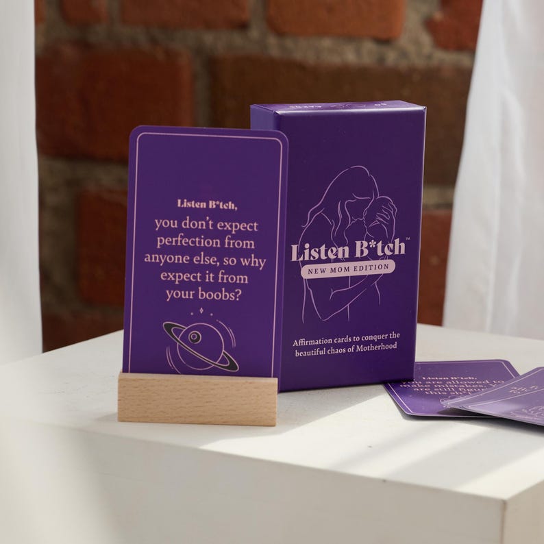New Mom Edition | Listen Bitch Affirmations | Affirmation Cards to Conquer The Beautiful Chaos of Motherhood | A Holiday Gift for New Moms image 5