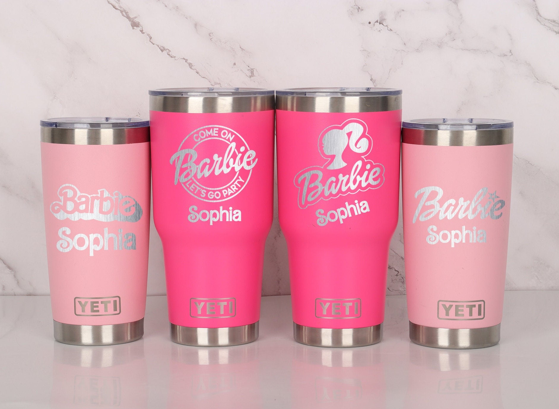 Barbie Yetibarbie Pink Yeti Tumbler Personalizedcustom Yeti Etsy