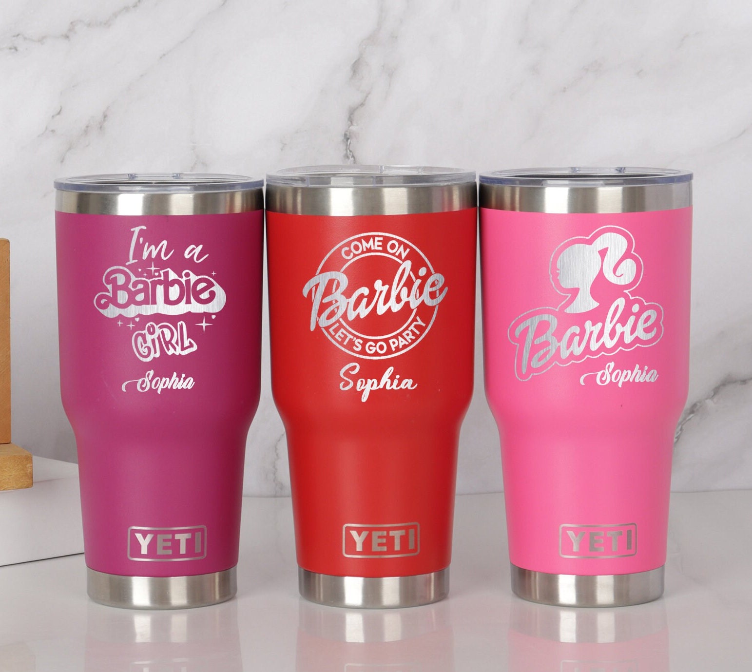 Barbie Yetibarbie Pink Yeti Tumbler Personalizedcustom Yeti Etsy