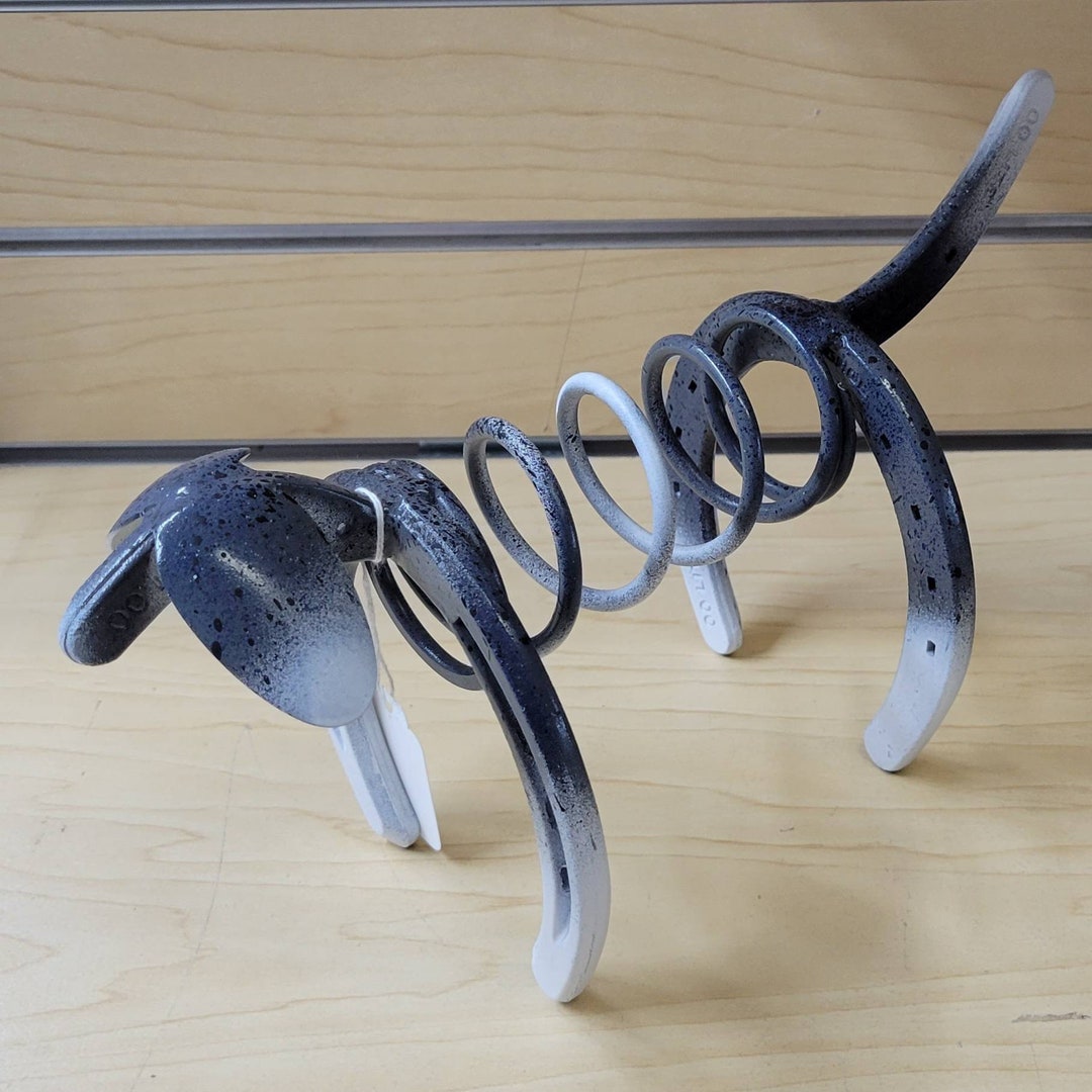 Spring Dog Statue Dog Puppy Horse Shoe Dog Art Metal Craft Dog Design Spring Dog Puppy ...