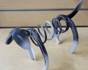 Dog Puppy Horse Shoe Dog Art Metal Craft Dog Design Spring Dog Puppy Spring Art Upcycle Statue Metal Dog Design Dog Statue