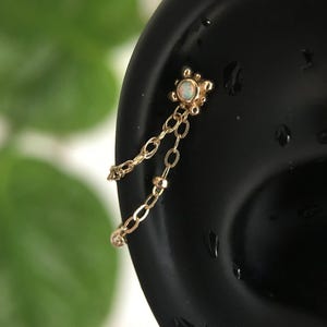 14k Solid Yellow Gold - Body Piercing Jewellery - Cartilage Helix Chain - Two tier chain - Rope & Bead Cable - 18g 16g