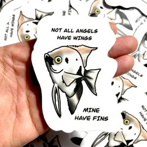 Angel Fish Stickers | Fish Stickers | Aquarium Stickers | Waterproof, Weatherproof Vinyl Decal | Laptop, Water Bottle, Gifts