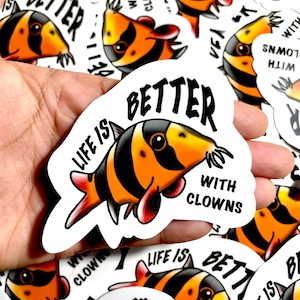 Palhaço Loach Adesivos de <br> Crie Seu Próprio Produto! adesivos de peixe | Adesivos para aquário | Decalque de vinil à prova d'água e à prova de intempéries | Laptop, garrafa de água, presentes