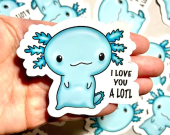 Pegatinas de ajolote / Pegatina de ajolote / Pegatinas kawaii / Regalo de ajolote / Vinilo impermeable y resistente a la intemperie / Portátil, Botella de agua, Regalos