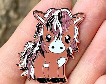 Harde emaille pin paard | Paardenspeld | Kawaiispelden | Paardencadeaus | Leuk paard | Dierenspelden | Boerderijdieren | Roségouden harde emaille pinnen