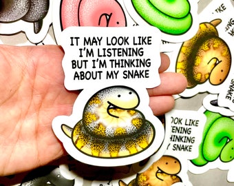 Pegatinas grandes de serpiente / Pegatinas de reptil / Pegatina de pitón bola / Vinilo impermeable y resistente a la intemperie / Portátil, Botella de agua, Regalos, Agenda