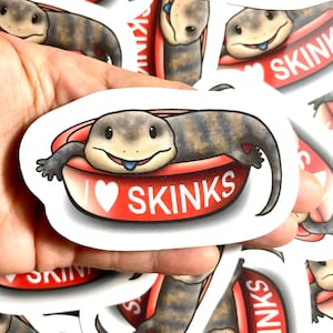 Blaue Zunge Skink Aufkleber | Skink Aufkleber | Reptil Aufkleber | Wasserdichter wetterfester Vinyl-Aufkleber | Laptop, Wasserflasche, Geschenke