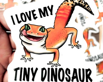Stickers gecko léopard | Autocollants pour reptiles | Stickers animaux | Décalcomanie en vinyle imperméable | Ordinateur portable, bouteille d'eau, cadeaux