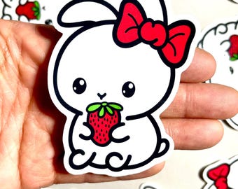 Naklejka Królik | Naklejki Słodkie Króliczki | Naklejki Zwierzęta | Naklejki Kawaii | Wodoodporna Naklejka Winylowa | Laptop, Butelka Na Wodę, Prezenty, Planer