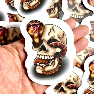 Slangenstickers | Cobra-stickers | Dierenstickers | Waterdichte, weerbestendige vinylsticker | Laptop, waterfles, geschenken, planner