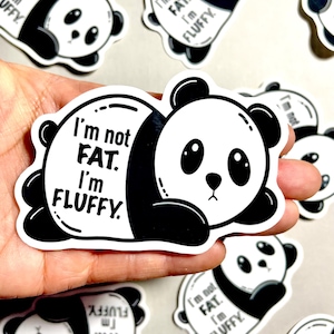 Lustiger Panda Aufkleber | Fat Panda | Hungriger Panda Aufkleber | Süßer Panda | Niedliche Aufkleber |Wasserdichter Vinyl-Aufkleber | Laptop, Wasserflasche, Geschenke