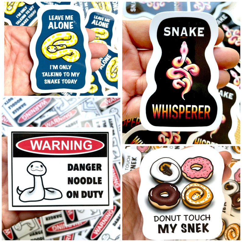 Snake STICKER PACK of 4 | Reptile Stickers | Animal Stickers ...