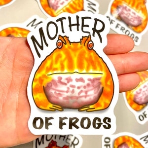 Large Pac Man Frog Sticker/Mother of Frogs | Pacman Frog | Pac-Man Frog | Terrarium Sticker | Laptop, Water Bottle, Gifts, Planner, Birthday