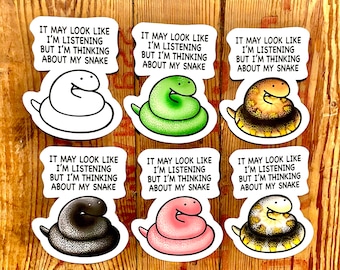 Pegatinas grandes de serpiente / Pegatinas de reptil / Pegatina de pitón bola / Vinilo impermeable y resistente a la intemperie / Portátil, Botella de agua, Regalos, Agenda