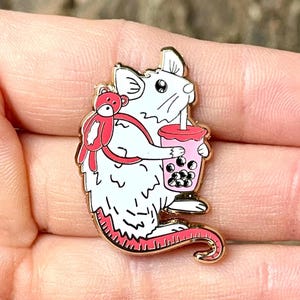 Harde emaille pin rat | Rattenspeld | Kawaiispelden | Rattie | Rattencadeaus | Schattige rat | Dierenspelden | Boerderijdieren | Gouden harde emailspelden