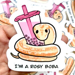 Große Boba Schlange Aufkleber | Rosy Boa Aufkleber | Tier Aufkleber | Wasserdichter, wetterfester Vinyl-Aufkleber | Laptop, Wasserflasche, Geschenke, Planer