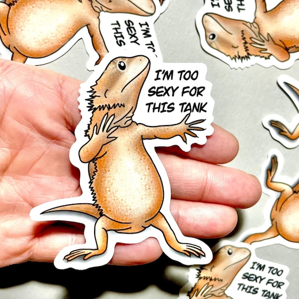 Bearded Dragon Stickers | Lizard Stickers | Reptile Stickers | Waterproof, Weatherproof Vinyl Decal | Laptop, Water Bottle, Gifts