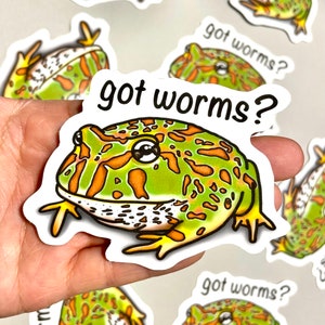 Grand Sticker grenouille Pac Man/Sticker grenouille drôle/Grenouille de Pacman/Grenouille de Pac-Man/Sticker pour terrarium/ordinateur portable, bouteille d'eau, cadeaux, agenda, anniversaire