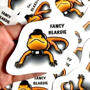 Bearded Dragon Stickers | Lizard Stickers | Reptile Stickers | Waterproof, Weatherproof Vinyl Decal | Laptop, Water Bottle, Gifts