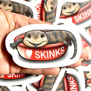 Blaue Zunge Skink Aufkleber | Skink Aufkleber | Reptil Aufkleber | Wasserdichter wetterfester Vinyl-Aufkleber | Laptop, Wasserflasche, Geschenke