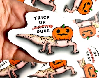 Stickers gecko léopard | autocollant d'Halloween | Autocollants pour reptiles | Décalcomanie en vinyle imperméable et résistante aux intempéries | Ordinateur portable, bouteille d'eau, cadeaux