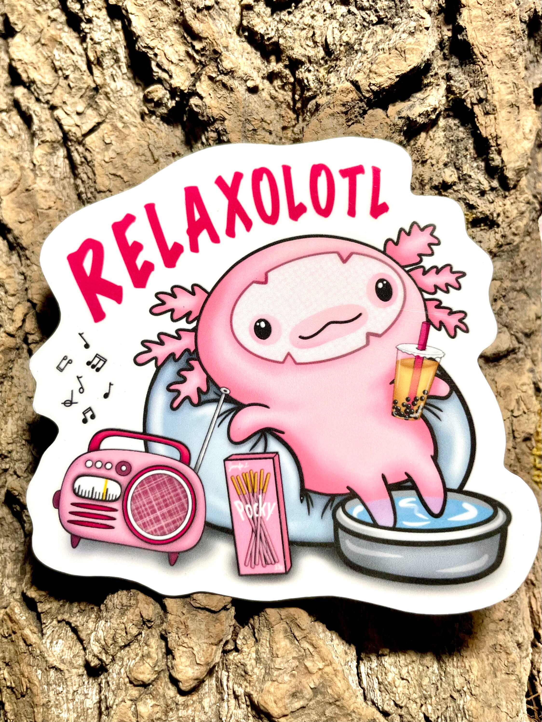 Large Axolotl Sticker | Cute Axolotl Stickers | Kawaii Waterproof ...