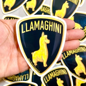 Lamaghini Aufkleber | Lama Aufkleber | Tier Sticker | Wasserfester Vinyl-Aufkleber | Süßer Tieraufkleber | Lustige Geschenke | Autoaufkleber, Autoaufkleber