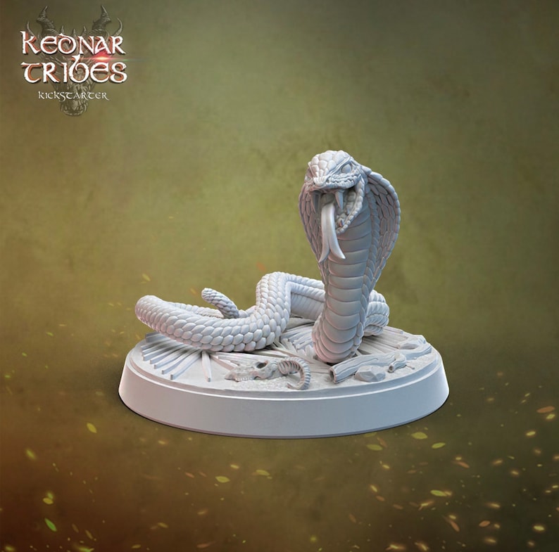 Kednar Tribes Giant Poisonous Snake Dnd 5E Miniature 3D Resin Print Etsy