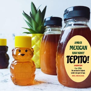 TEPITO! Miel De Abeja Mexicana, Raw Amber Mexican Honey - 8 oz