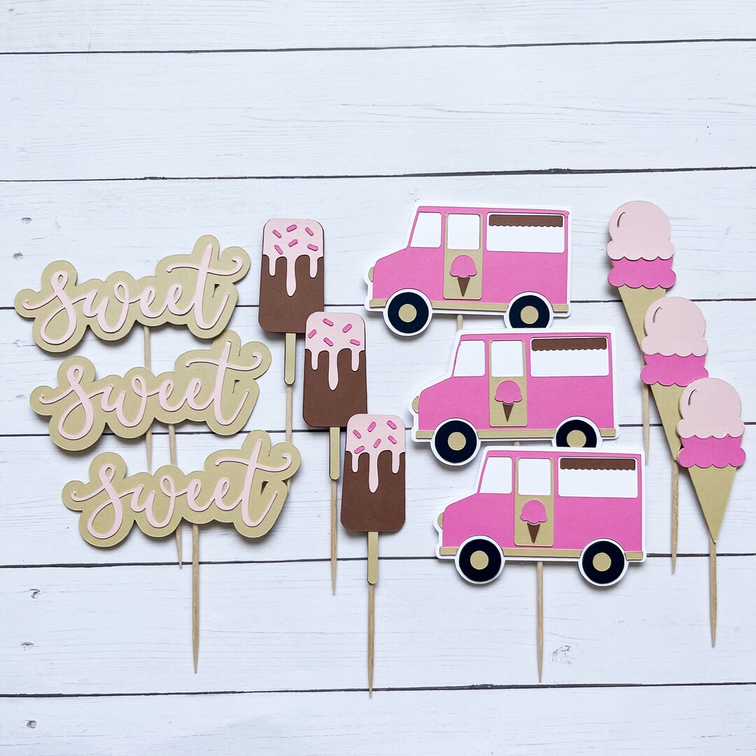 Ice Cream Truck Cupcake Toppers Etsy