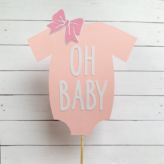 Oh Baby Pink Onesie Cake Topper Etsy