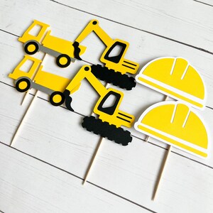 Set of 6 Construction Cupcake Toppers