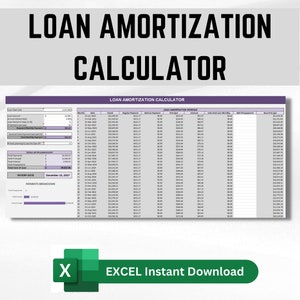Loan Amortization Calculator | Loan Amortization Schedule | Amortization Spreadsheet | Personal Finance | Excel | Debt Payoff